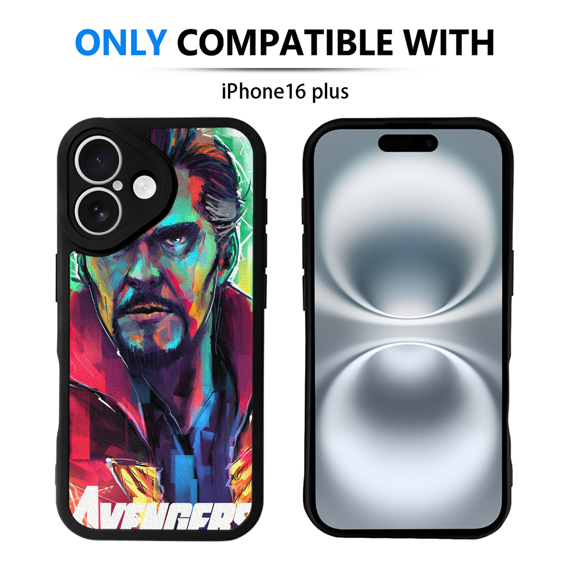 （画像用） アベンジャーズ The Avengers 【iPhone 16シリーズ対応】シリコンスマホケース（レザー調） 材質：シリコン